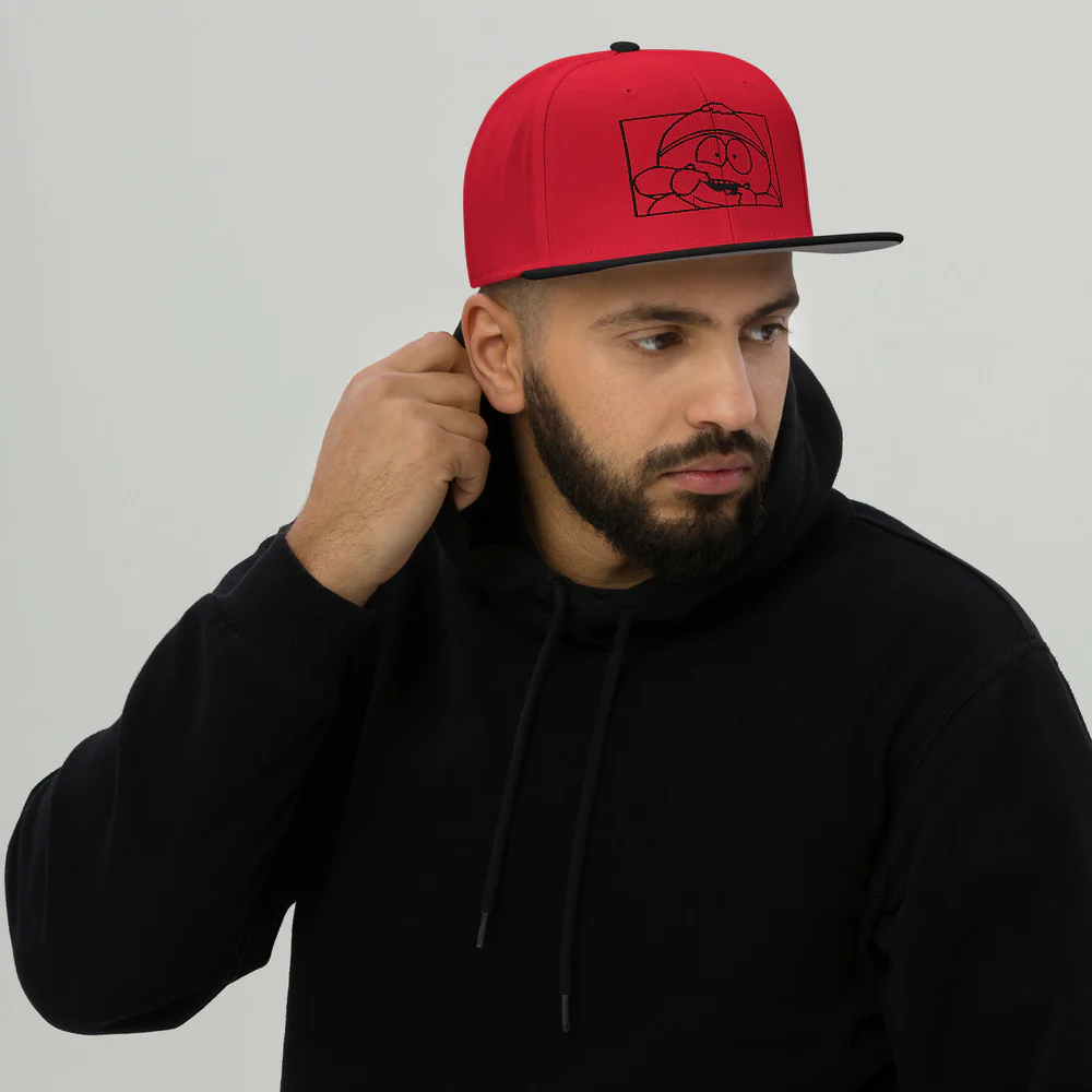 South Park Cartman Fun Face Embroidered Snapback Hat