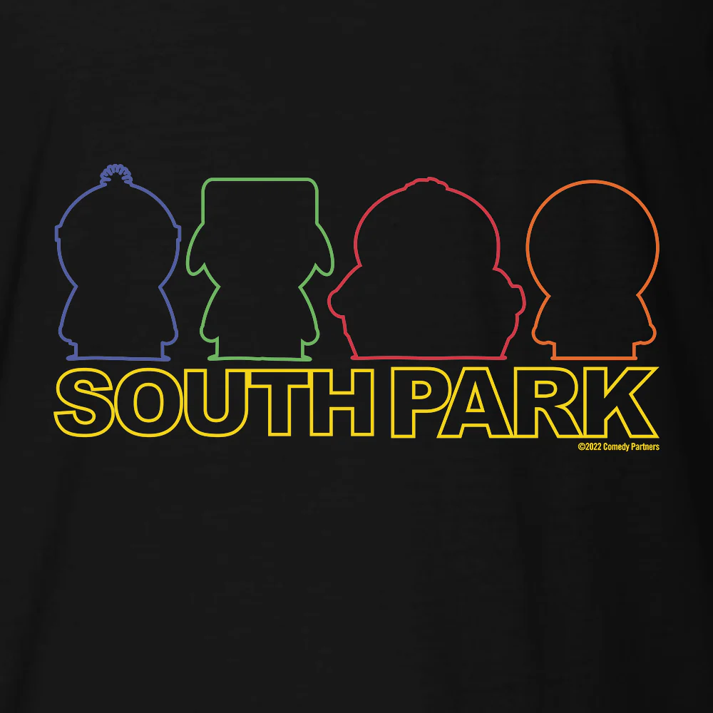 South Park Character Silhouettes Adult Short Sleeve T-Shirt