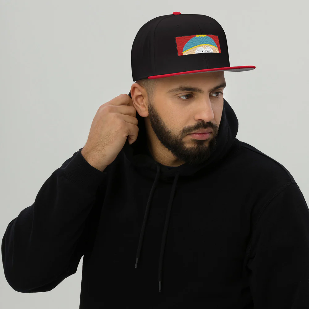 South Park Cartman Face Embroidered Snapback Hat