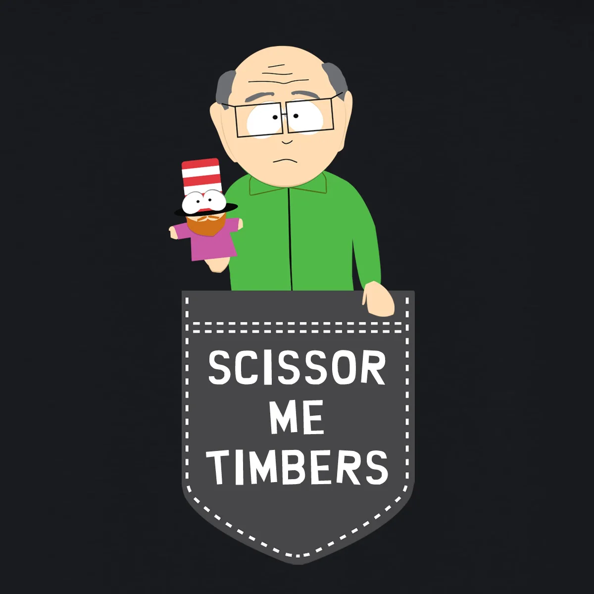 South Park Mr. Garrison Scissor Me Timbers Long Sleeve T-Shirt