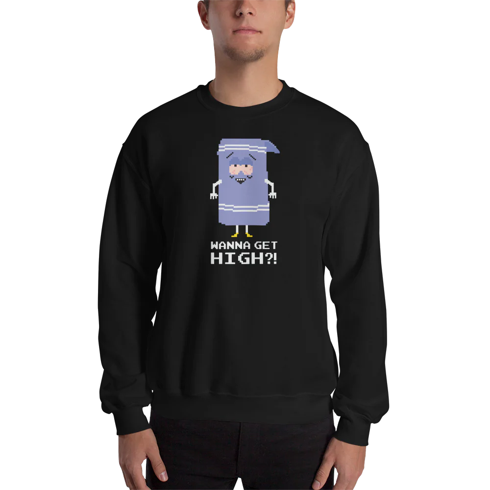 South Park Towelie Wanna Get High Fleece Crewneck Sweatshirt
