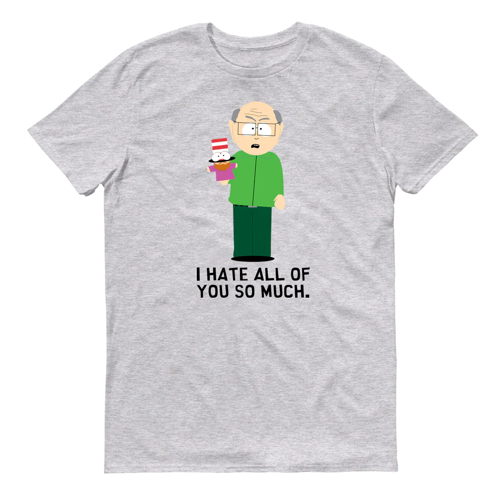 South Park Mr. Garrison I Hate All of You Adult Short Sleeve T-Shirt