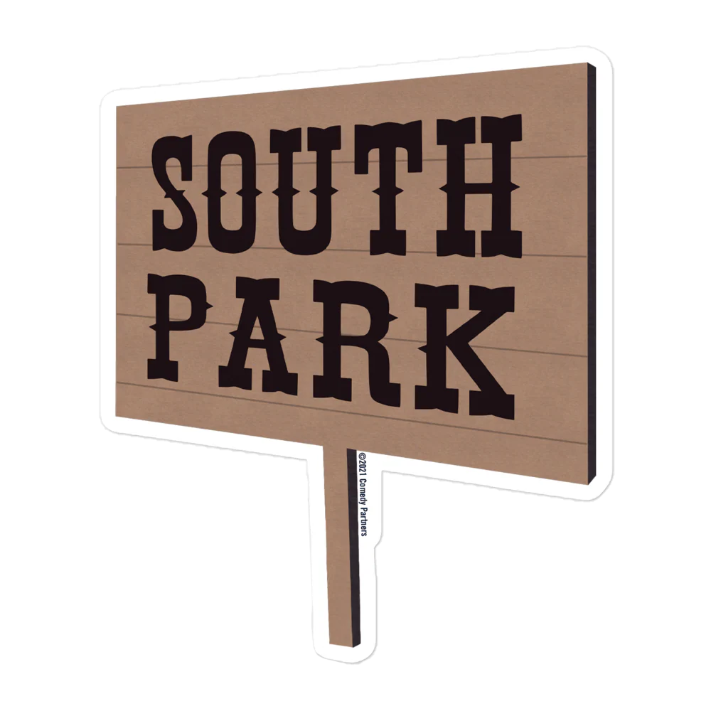 South Park Wooden Logo Die Cut Sticker